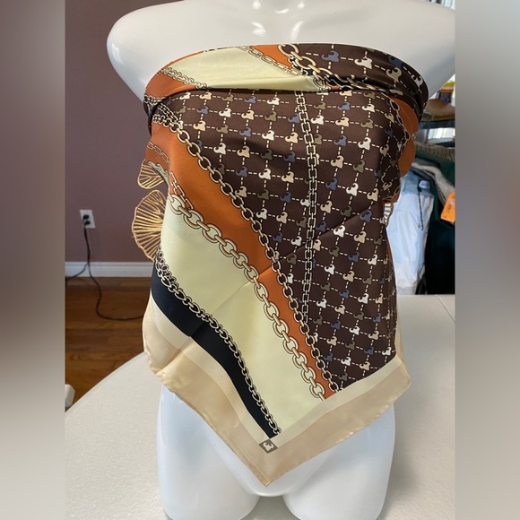 Accessories - Square 34” 100% Silk Hair Scarf and Wrap Headscarf